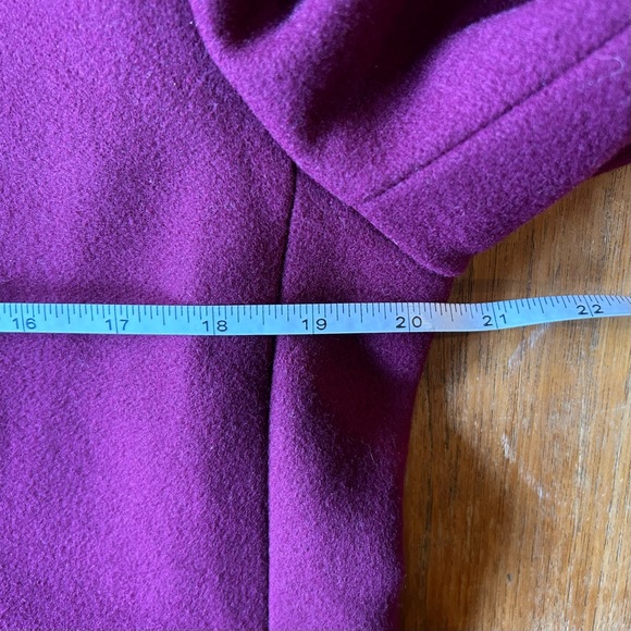 Double-breasted Wool Raspberry Jacket Lined in Leopard Print Like New Sz Med - Picture 16 of 16